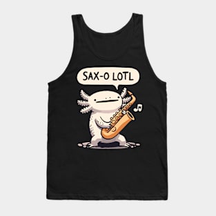 Saxolotl Axolotl Saxophone Design Tank Top